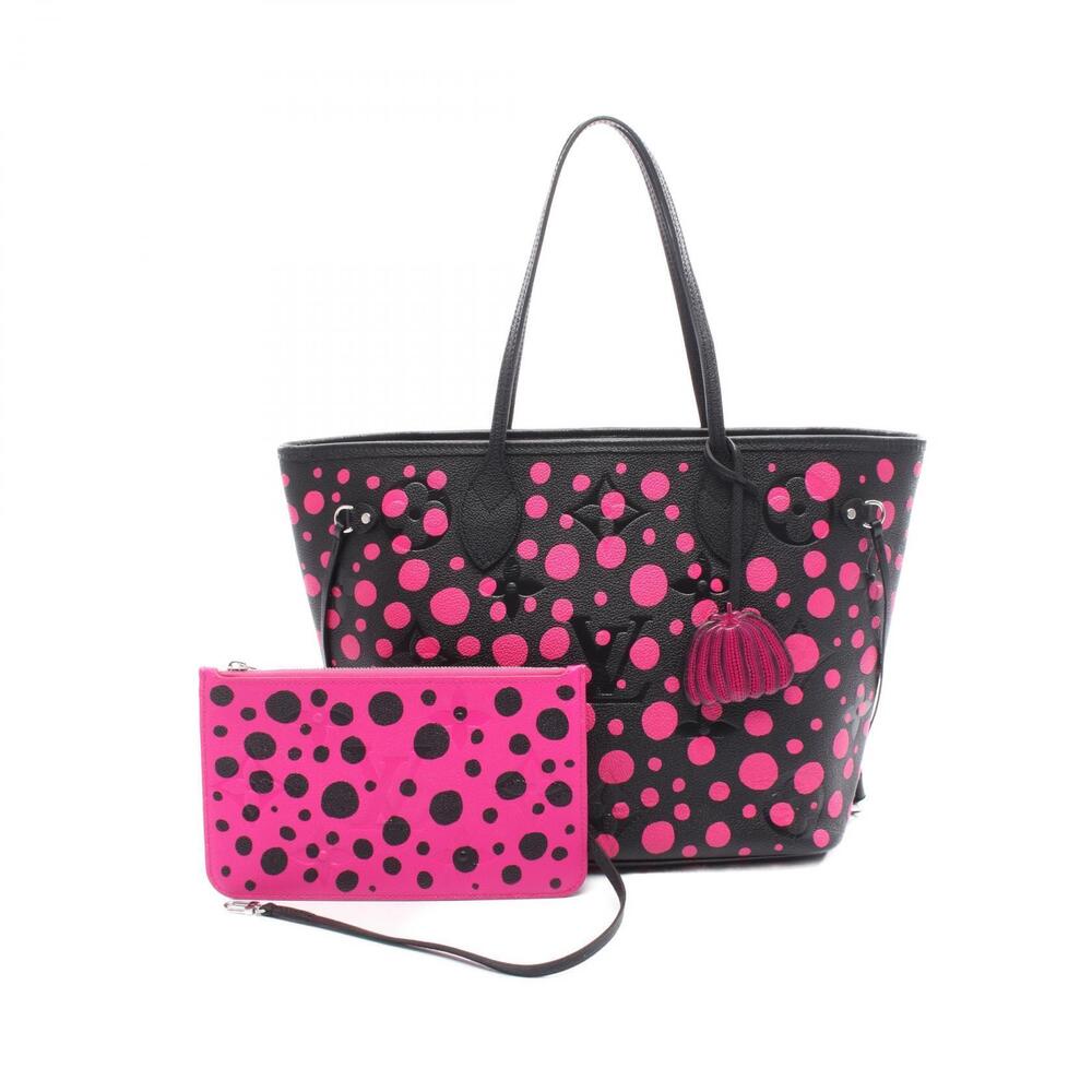Louis Vuitton Yayoi Kusama Neverfull Tote Bag Leather Monogram Empreinte Black